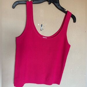 A New Day Women's Bright Hot Pink Sweater Ribbed Tank Top Size L
